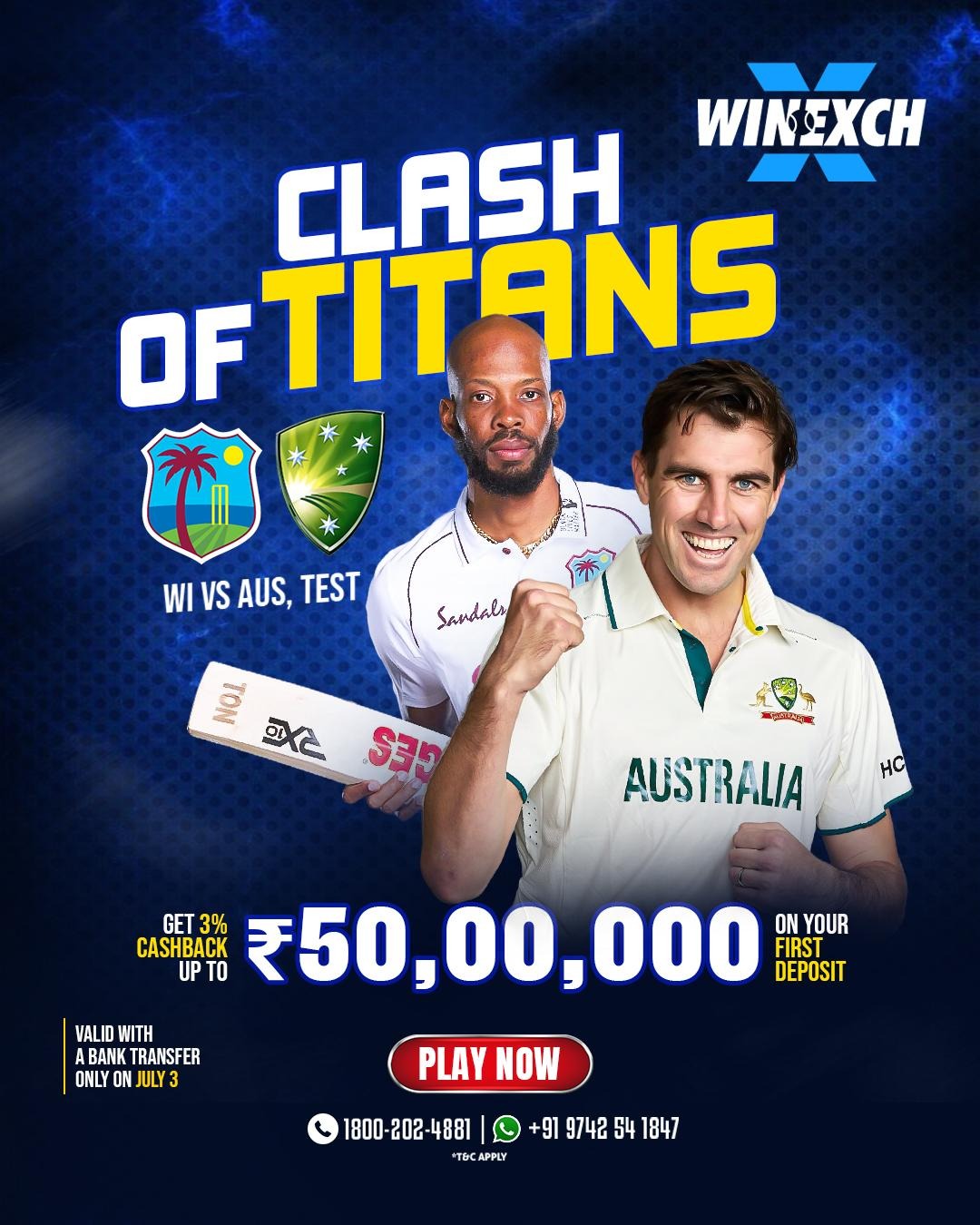 WI vs AUS Test match, West Indies vs Australia live, Test cricket updates, cricket match preview, Winexch platform