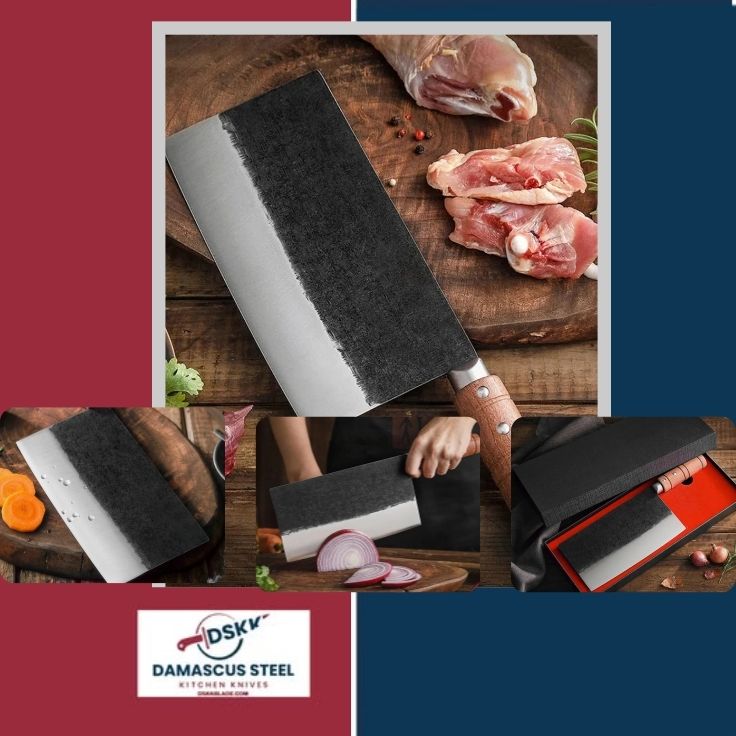 YMSL 8 Inch Cleaver Knife, Having Padauk Wood Handle (2)