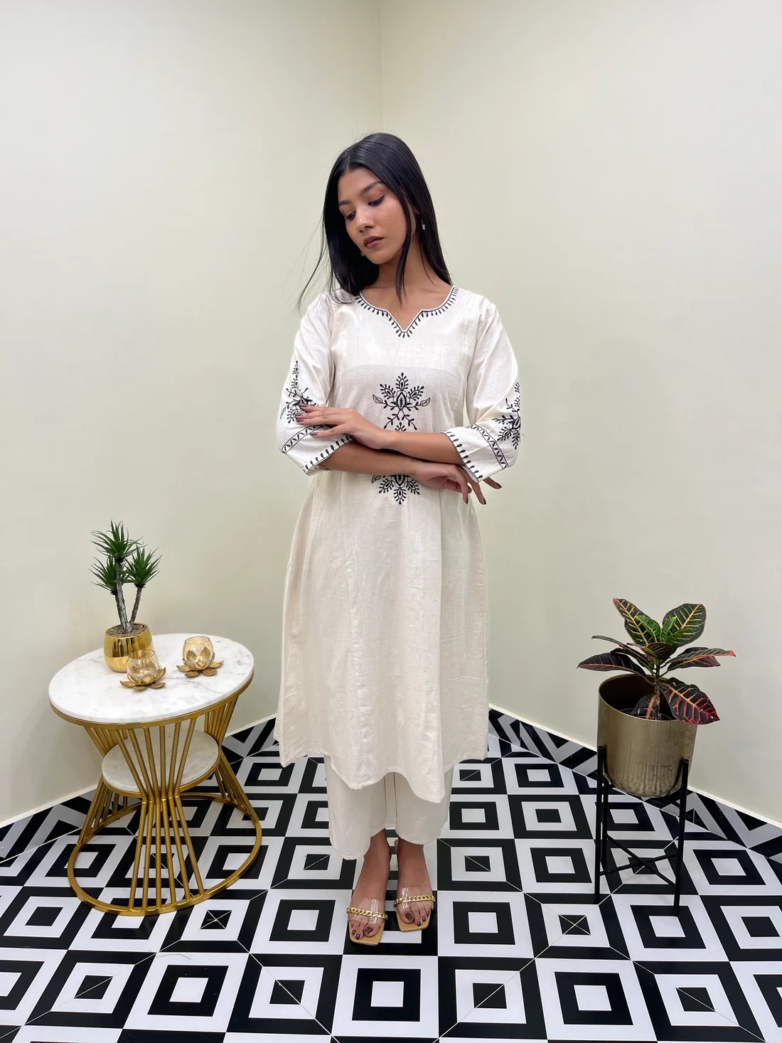 white work kurti